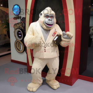 Cream Gorilla maskot kostym...