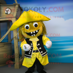 Citroengeel piraat mascotte...