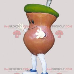 Mascotte bevanda cocktail gigante marrone e verde -