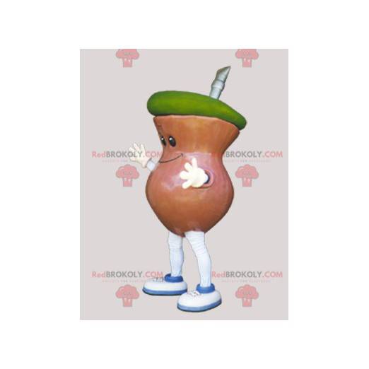 Mascotte bevanda cocktail gigante marrone e verde -