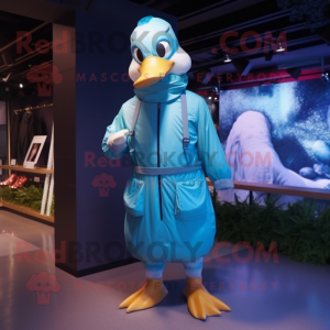 Cyan Goose mascotte kostuum...