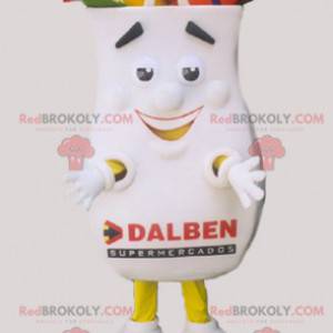 Mascot gigante bolsa de compras blanca y divertida -