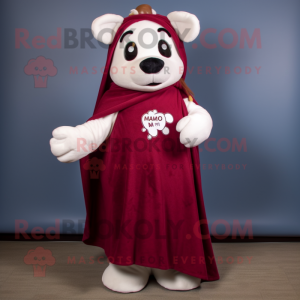 Maroon Ermine mascot costume character dressed with a Maxi Skirt and Shawl pins