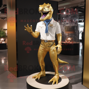 Guld Tyrannosaurus maskot...