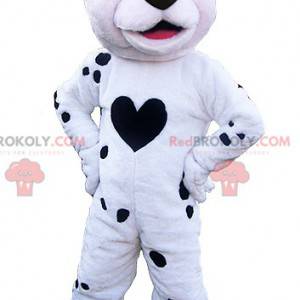 Hvid og sort hundemaskot. Dalmatisk maskot - Redbrokoly.com