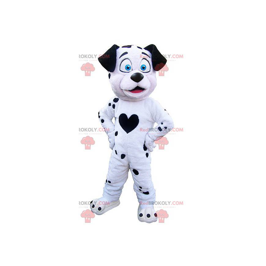 Mascotte de chien blanc et noir. Mascotte de dalmatien -