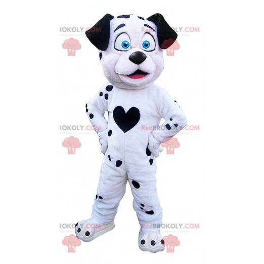 Mascotte de chien blanc et noir. Mascotte de dalmatien -