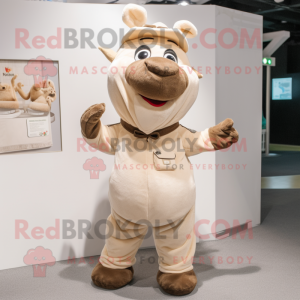 Beige rendier mascotte...