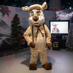 Beige reinsdyrmaskot drakt...