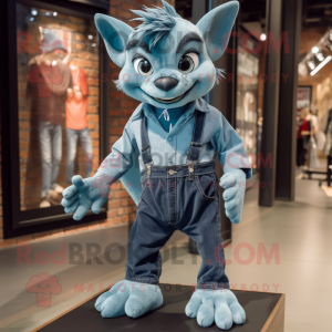 Teal Gargoyle maskot kostym...