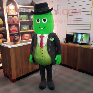 nan Cucumber mascot costume character dressed with a Blazer and Tie pins