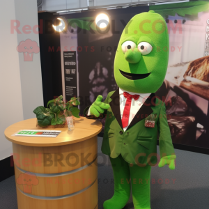 nan Cucumber mascot costume character dressed with a Blazer and Tie pins