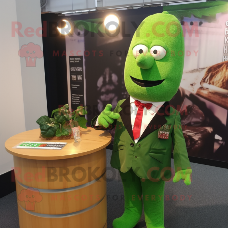 nan Cucumber mascot costume character dressed with a Blazer and Tie pins nan Cucumber mascot costume character dressed with a Blazer and Tie pins