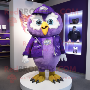 Purple Owl maskot kostyme...