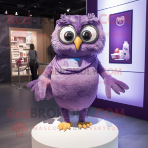 Purple Owl maskot kostyme...