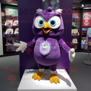 Purple Owl maskot kostym...