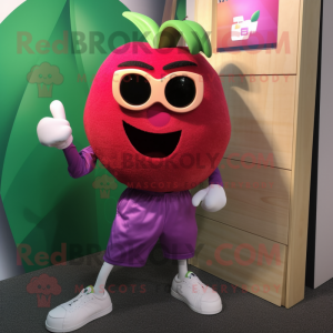 Magenta æble maskot kostume...
