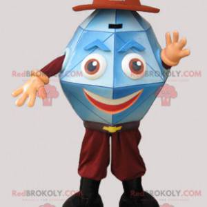 Blue gemstone crystal diamond mascot - Redbrokoly.com