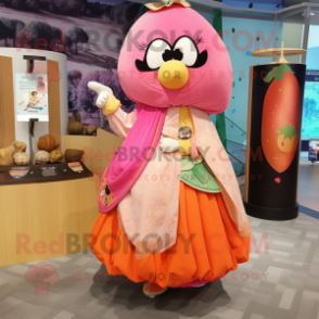 Peach Pirate mascot costume character dressed with a Dress and Shawls