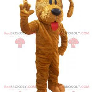 Mascotte bruine hondenhond met rode tong - Redbrokoly.com