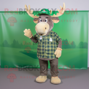 Green Moose maskot kostume...