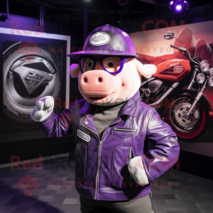 Purple Pig mascotte kostuum...