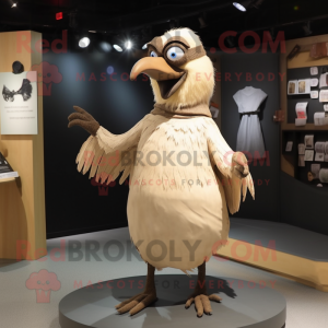 Beige Crow mascotte kostuum...