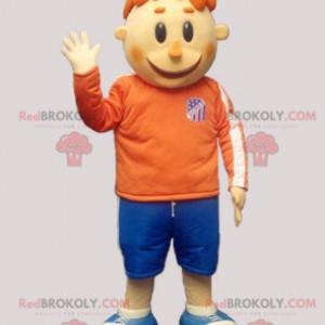 Red-haired boy mascot in sportswear - Redbrokoly.com