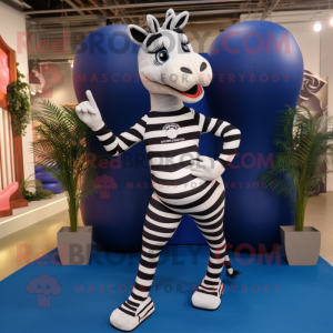 Navy Zebra maskot kostume...