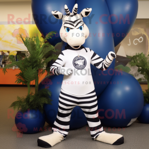 Navy Zebra mascotte kostuum...