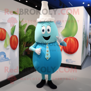 Cyan Onion mascotte kostuum...