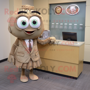 Tan Attorney maskot kostym...