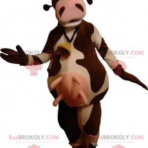 Very funny brown and white cow mascot - Redbrokoly.com