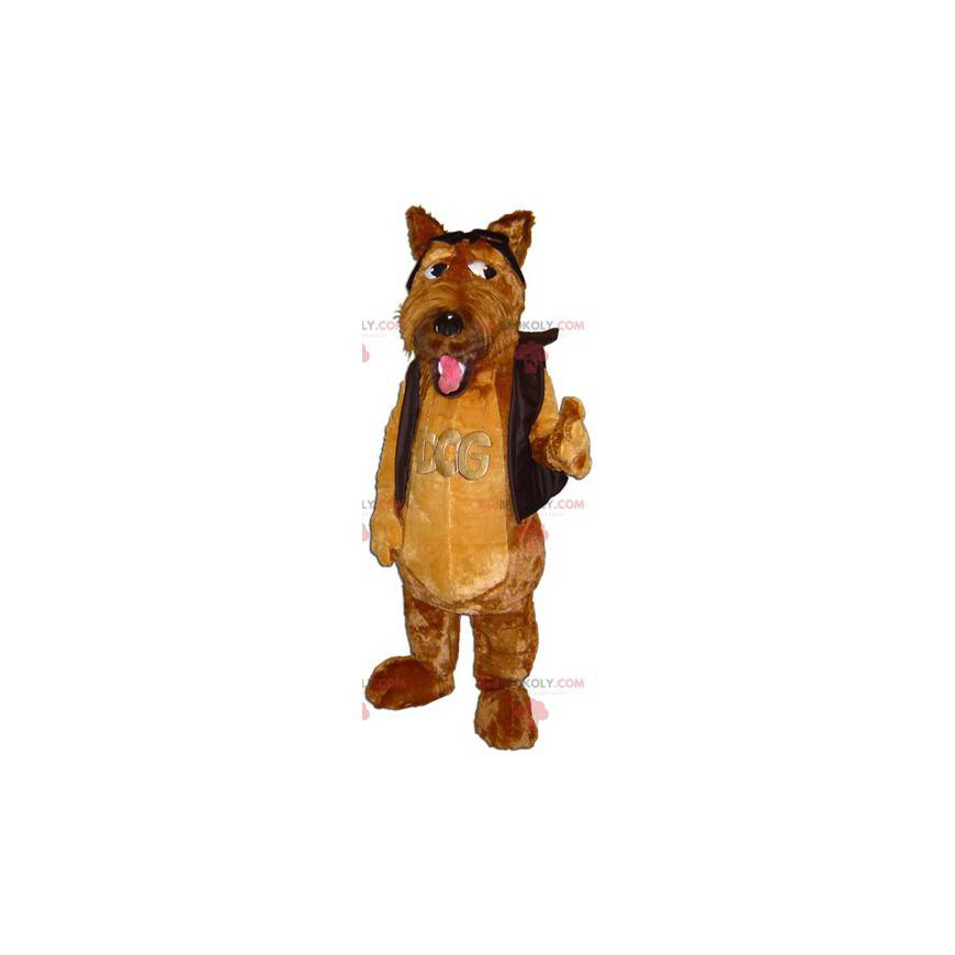Cute soft and hairy brown dog mascot - Redbrokoly.com