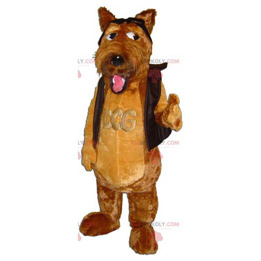 Nettes weiches und haariges braunes Hundemaskottchen -