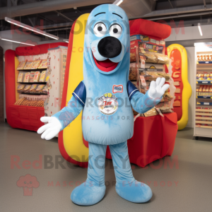 Sky Blue Hot Dogs mascotte...