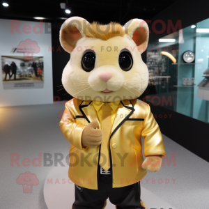 Guld Hamster maskot kostym...