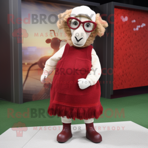Maroon Merino Sheep maskot...
