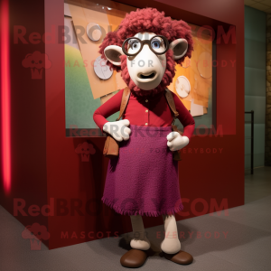 Maroon Merino Sheep maskot...