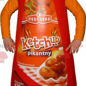 Mascote gigante da garrafa de ketchup vermelho - Redbrokoly.com