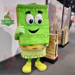 Limegrøn lasagne maskot...
