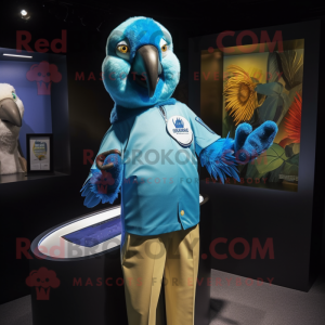 Cyan Macaw mascotte kostuum...