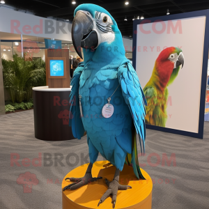 Cyan Macaw mascotte kostuum...