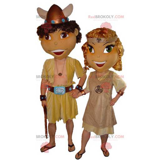 2 mascottes de Celtes de Viking homme et femme - Redbrokoly.com