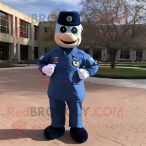 Navy Air Force Soldier mascot costume character dressed with a Leggings and Bow ties