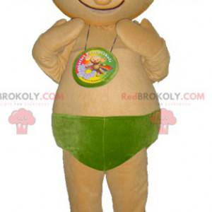 Mascot criatura ratón beige con orejas redondas - Redbrokoly.com