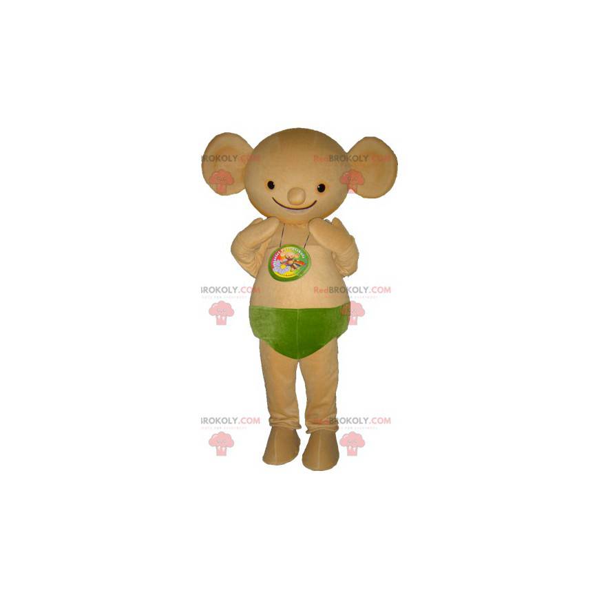 Mascot beige mouse creature with round ears - Redbrokoly.com