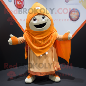 Beige Orange maskot kostume...