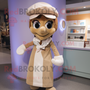 Tan Doctor maskot kostume...