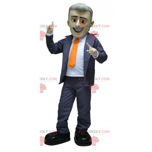 Maskot podnikatel oblečený v obleku a kravatě - Redbrokoly.com